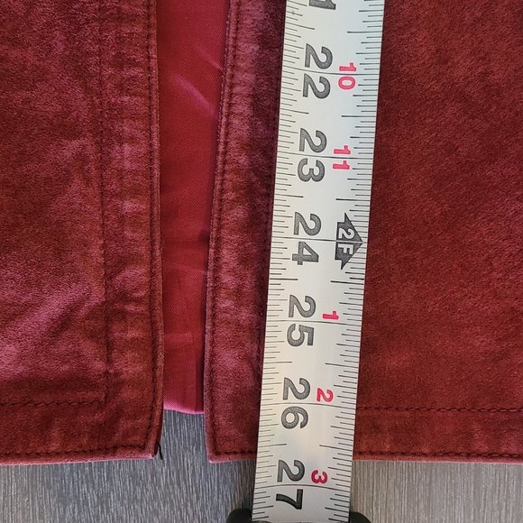 Vintage Onde Red Leather Womens Jacket Open Front Size 8 - Picture 6 of 8